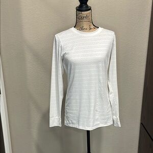 ZYIA White Fitted Long Sleeve T-Shirt